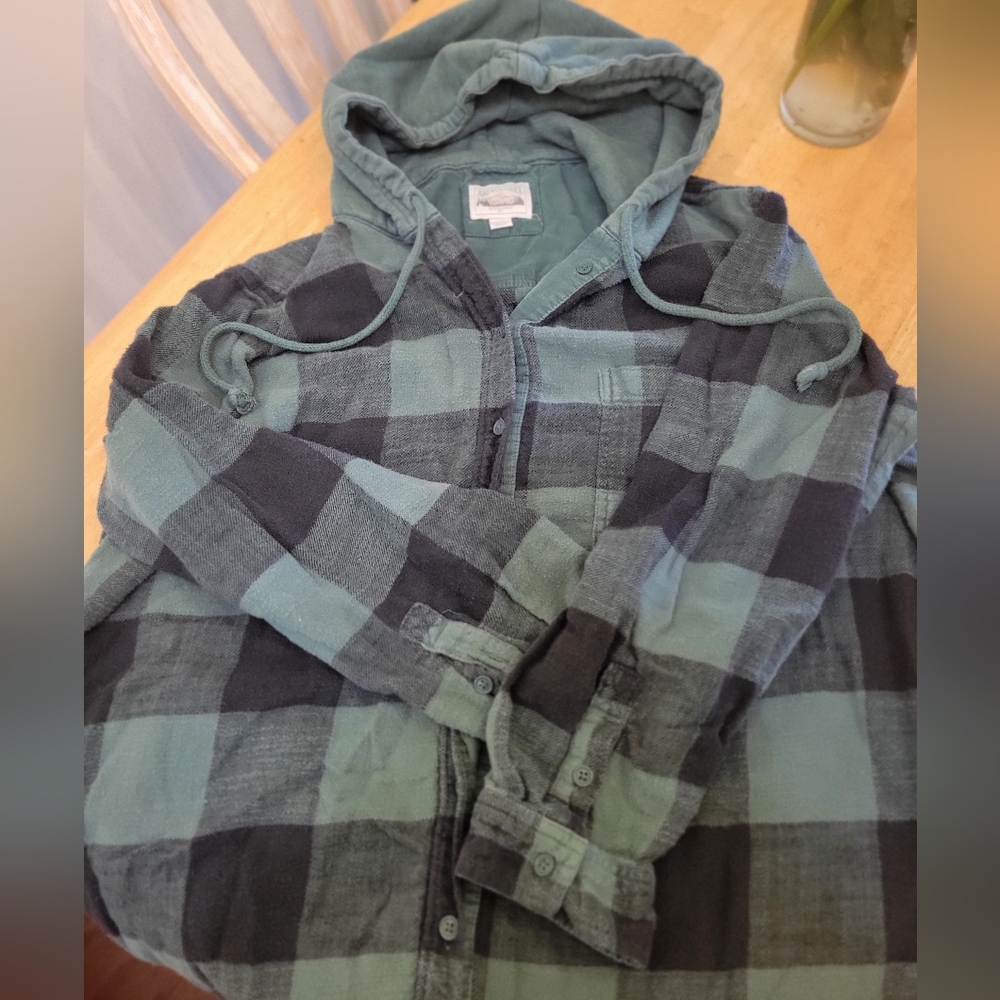 American Eagle Hooded Flannel